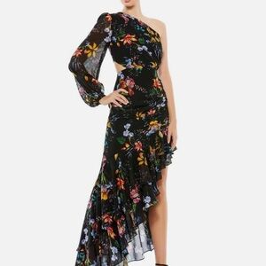Floral One-Shoulder Asymmetrical Dress